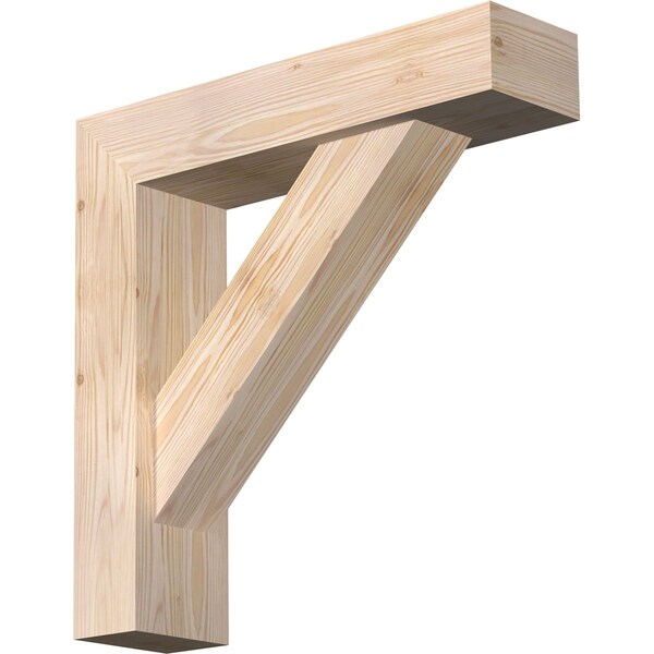 Ekena Millwork Traditional Block Smooth Bracket w/ Offset Brace, Douglas Fir, 5 1/2"W x 22"D x 22"H BKT0604X22X22TRA05SDF - main